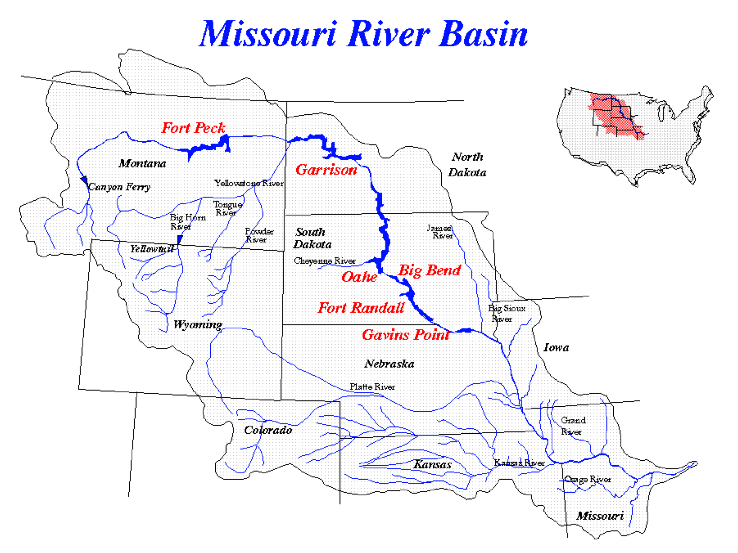 Какое питание имеет река миссури. Река Миссури на карте. Бассейн реки Миссури. Расположение реки Миссури.