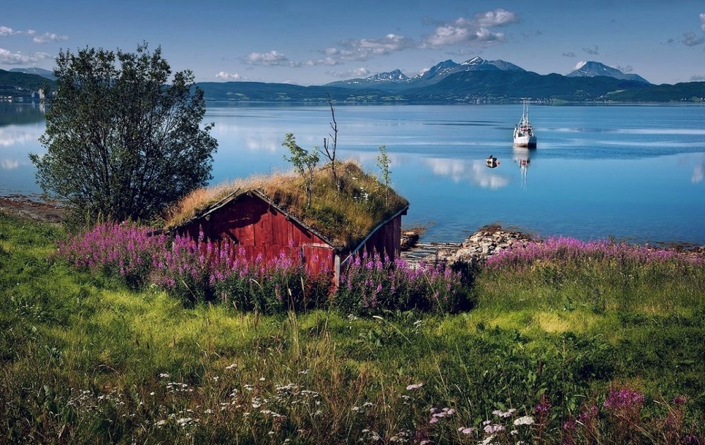 Норвегия Север фьорды летом