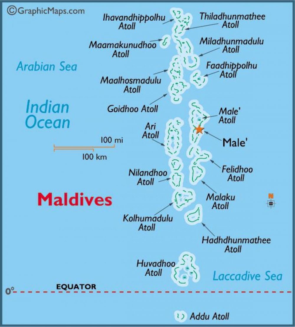 Атолл Баа Мальдивы на карте