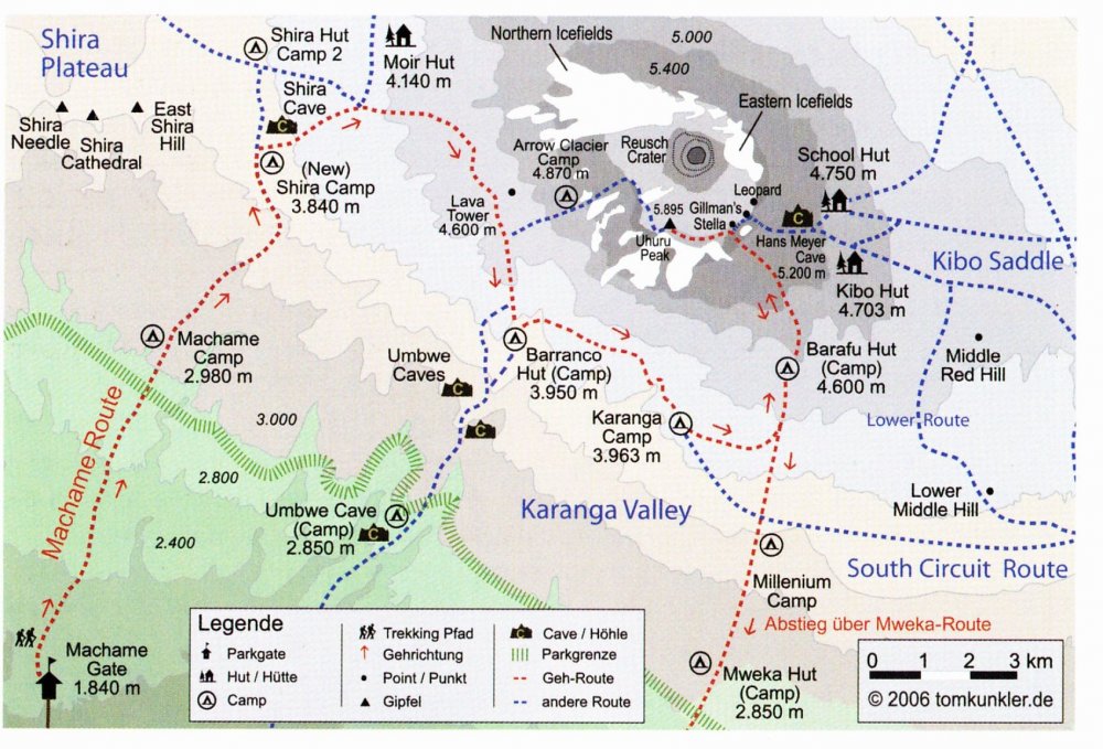 Маршрут на Килиманджаро карта