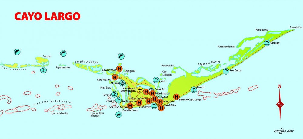 Кайо Ларго на карте Кубы