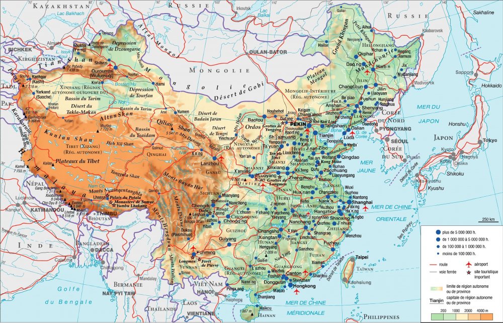 Физ карта Китая