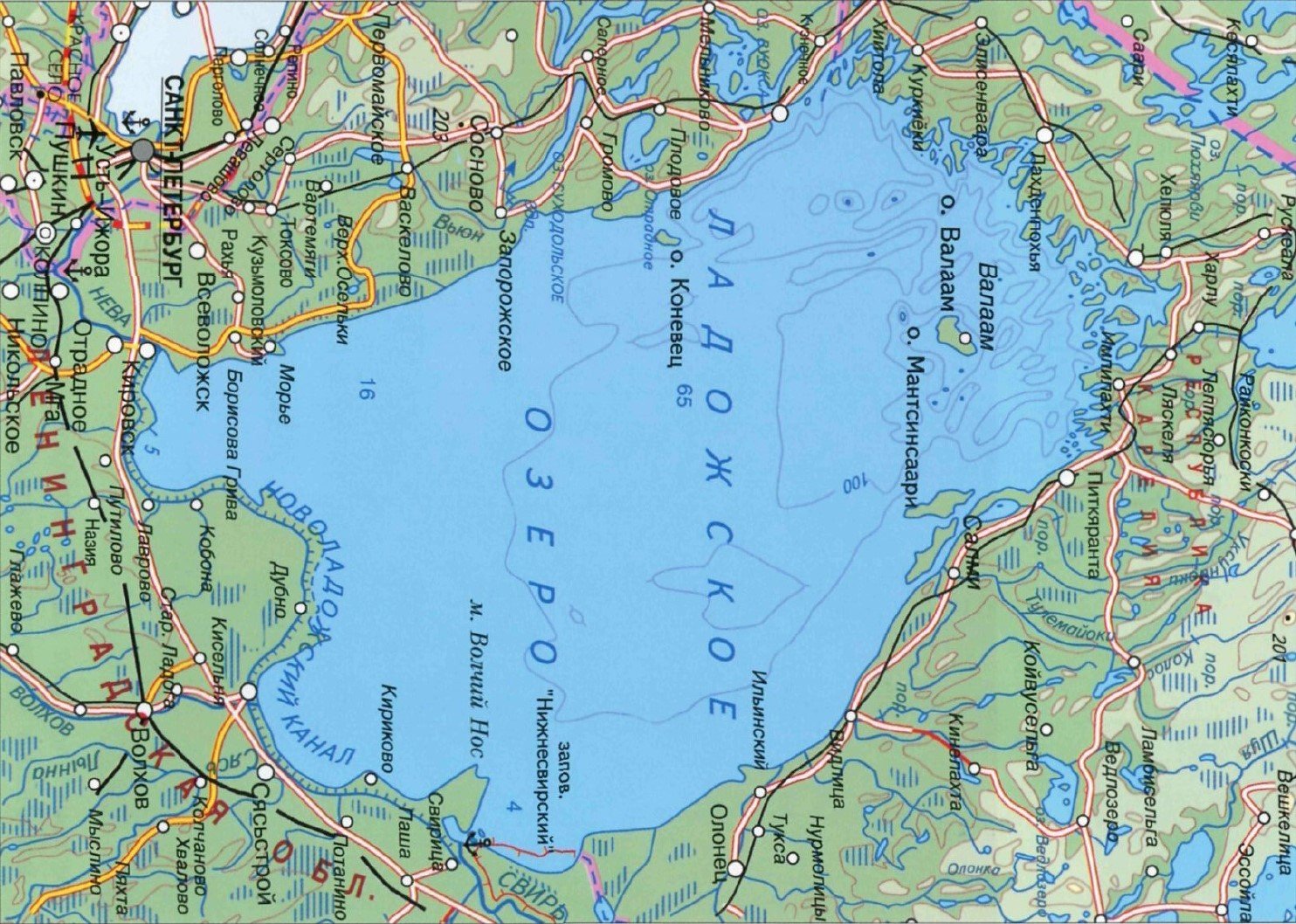 Ладожское озеро протяженность