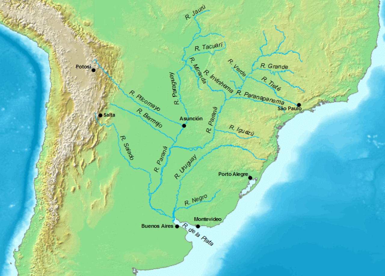 Буэнос айрес внутренние воды. Река ла-плата на карте Южной Америки. Рио де ла плата река. Ла плата Парана на карте.