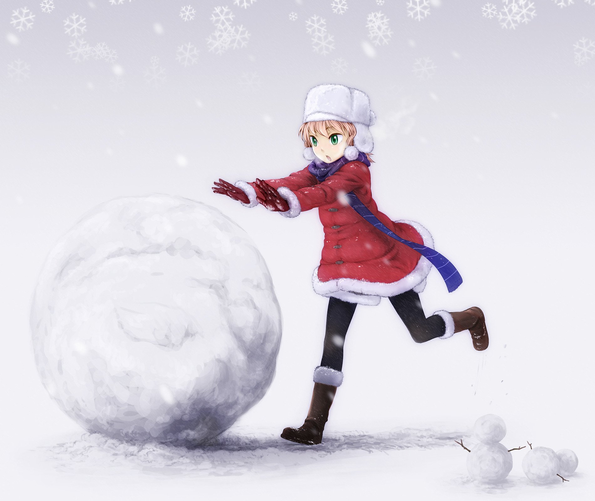 Играть в снежки снеговик