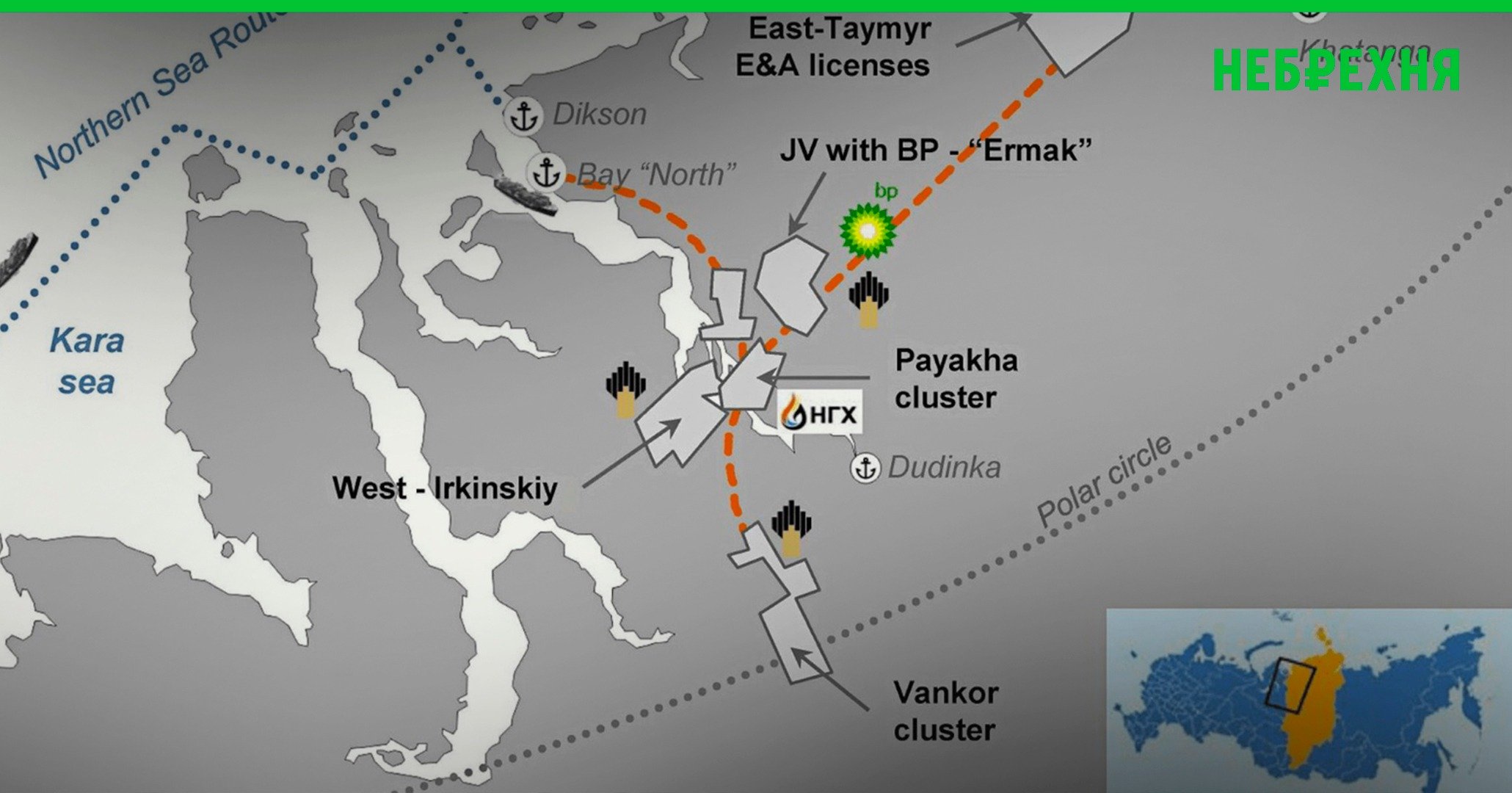 Проект восток ойл на карте