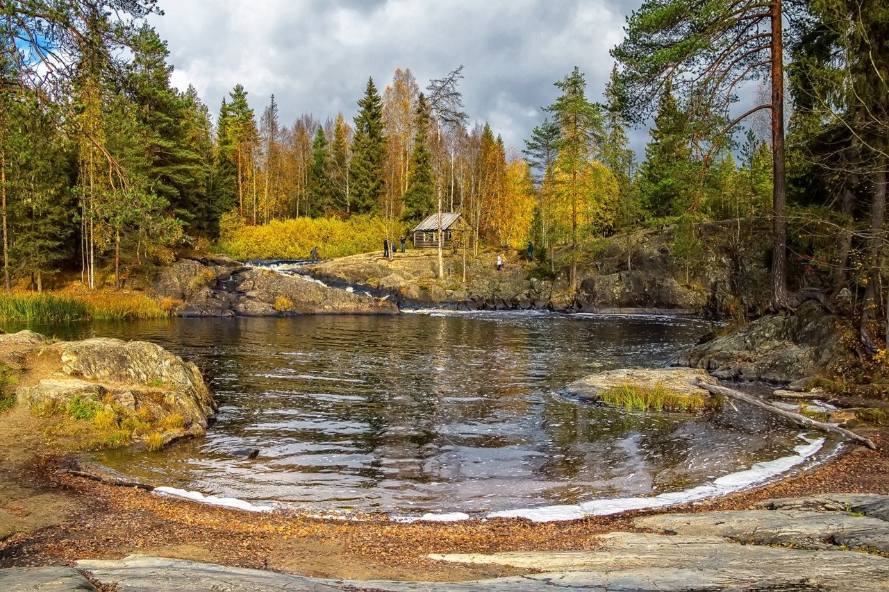 Водопад Ахвенкоски в Карелии фото