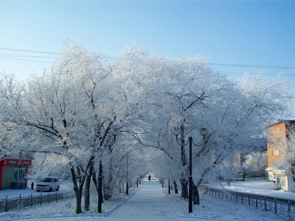 Ночной Улан-Удэ зима
