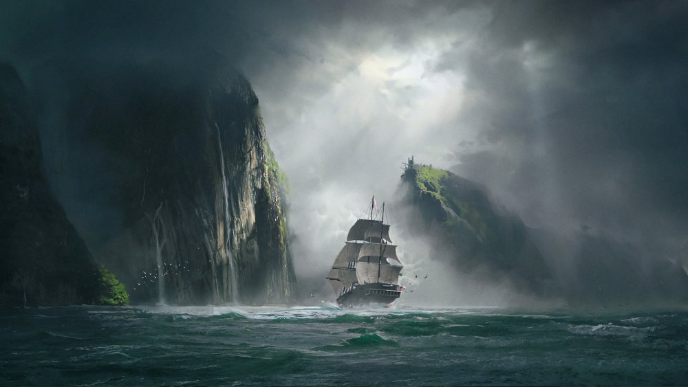 Пиратский корабль в тумане