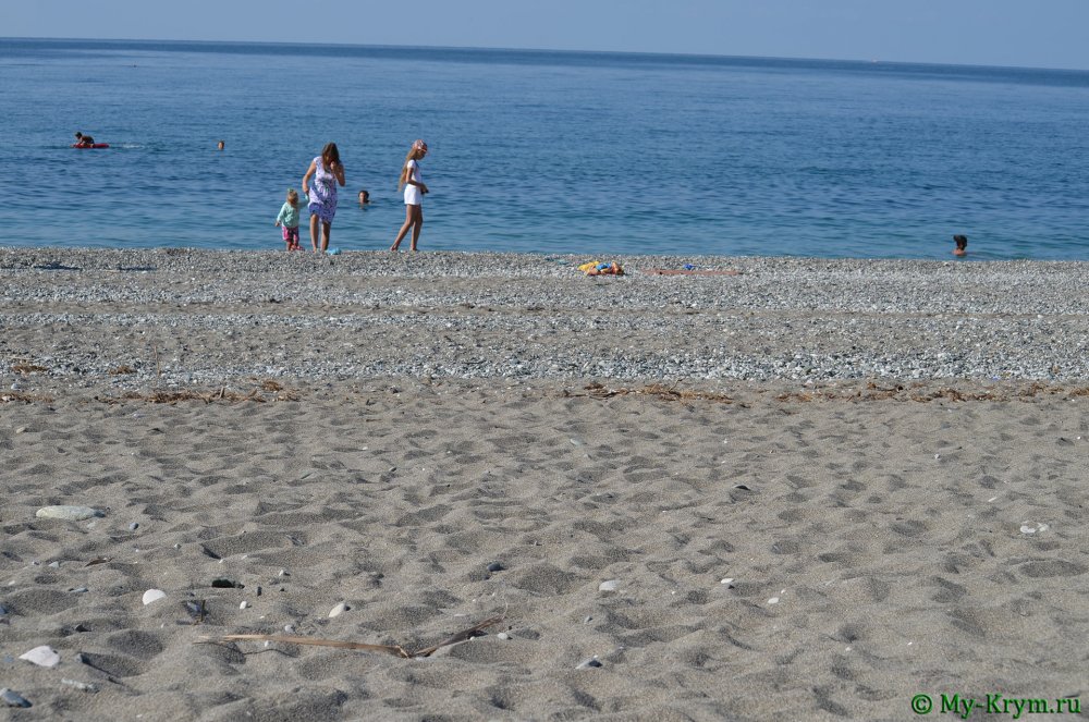 Абхазия галечный пляж в Гаграх