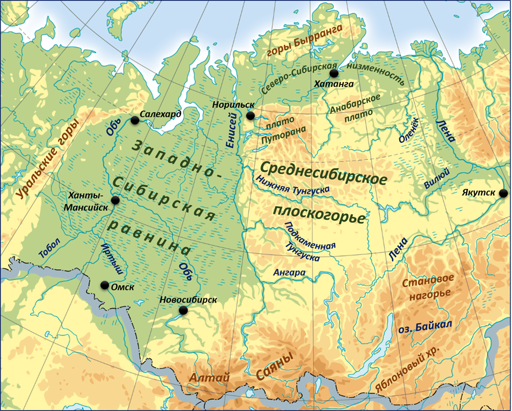В какой части россии находятся озера. Западно-Сибирская низменность на карте России. Западно-Сибирская низменность на контурной карте России. Западно-Сибирская равнина и Среднесибирское плоскогорье на карте. Западно-Сибирская равнина на карте России контурная карта.