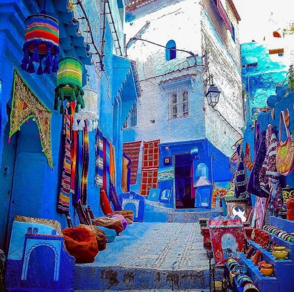 Марокко город Фес голубой