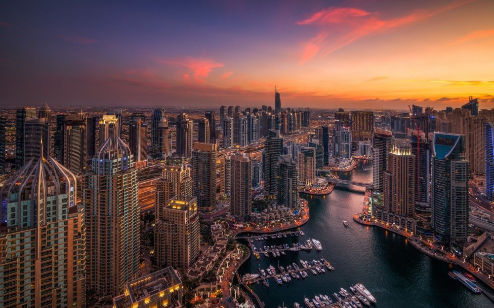 Marina Dubai Sunset