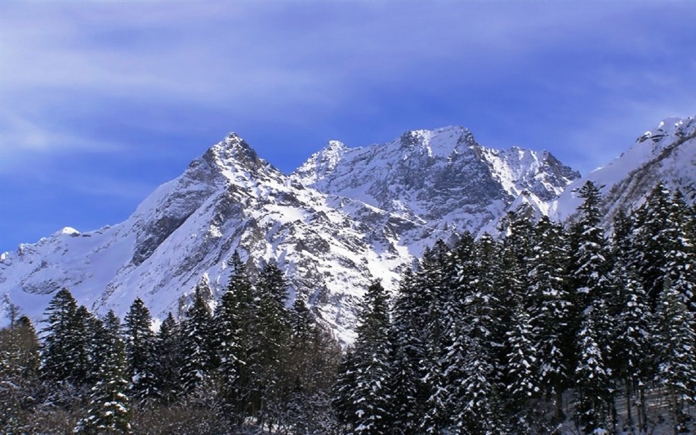 Домбай горы зимой