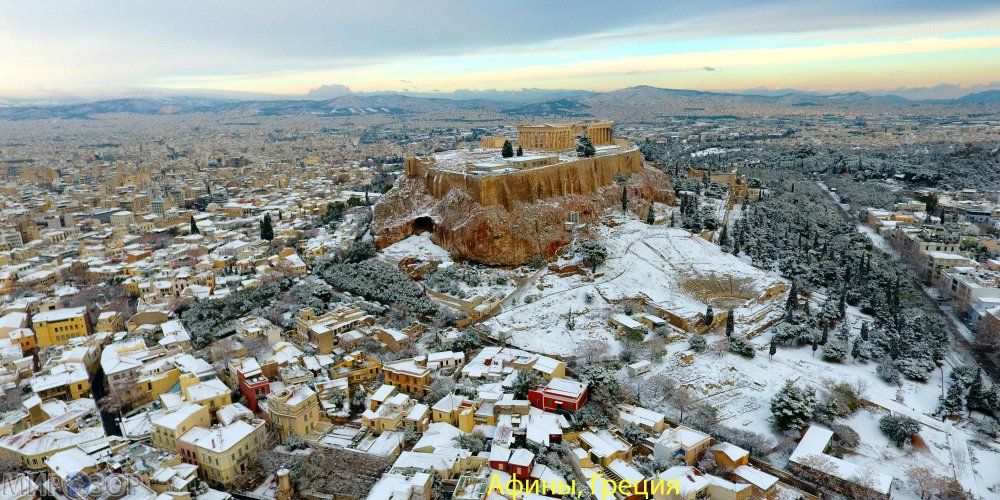 Афины Греция зимой