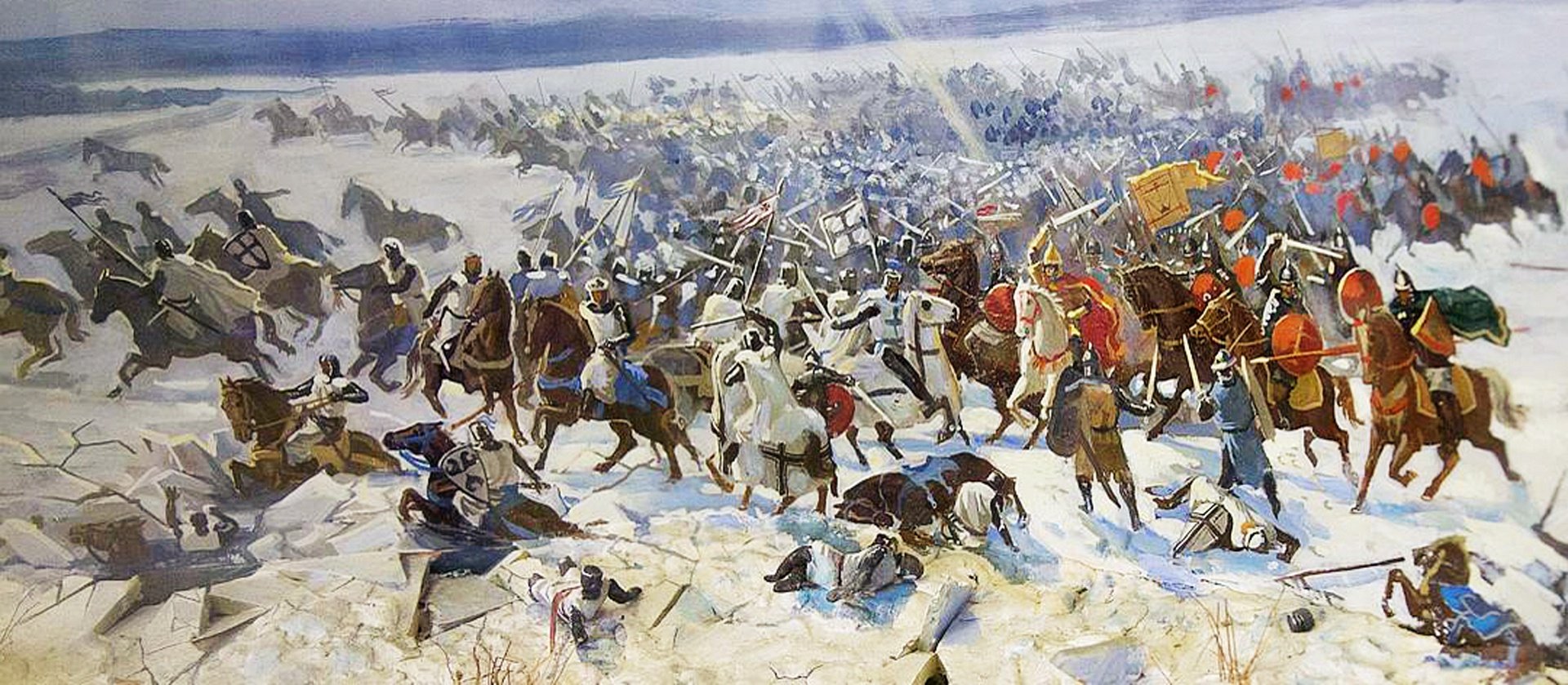 Битва на озере когда была. Битва Ледовое побоище 1242.