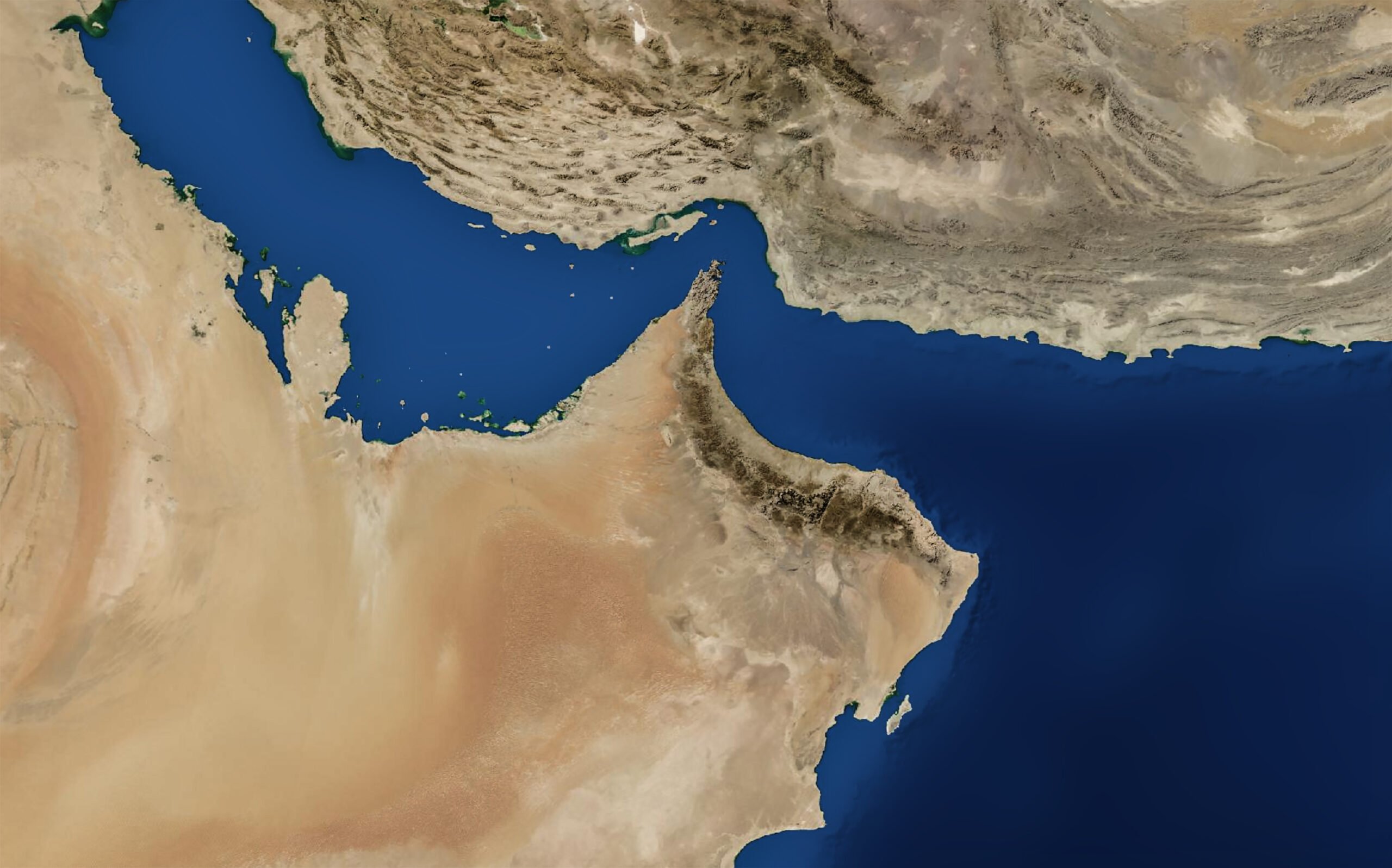 Ормузский пролив из космоса со спутника