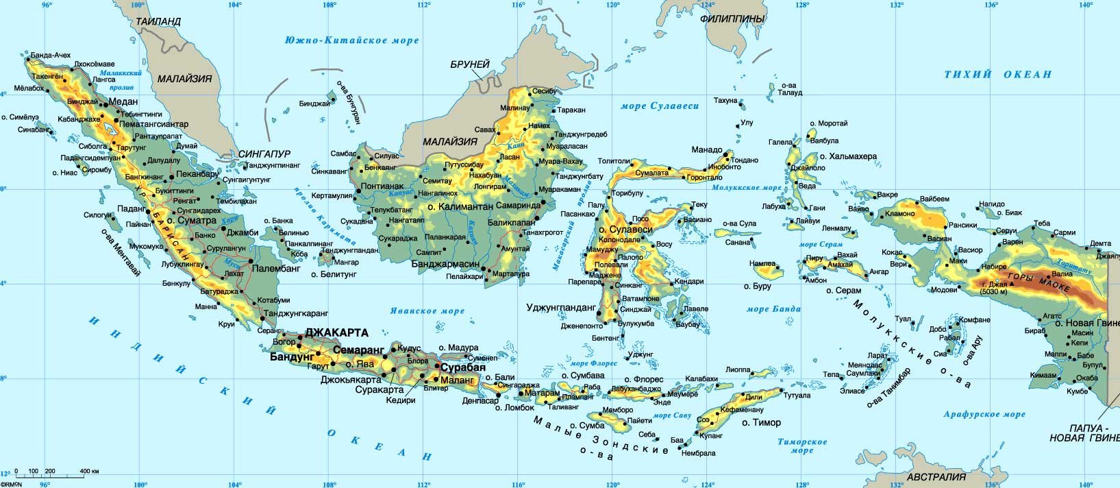 Островные страны азии. Большие Зондские острова на карте Евразии. Физическая карта Индонезии. Индонезия карта географическая. Острова Индонезии географическая карта.