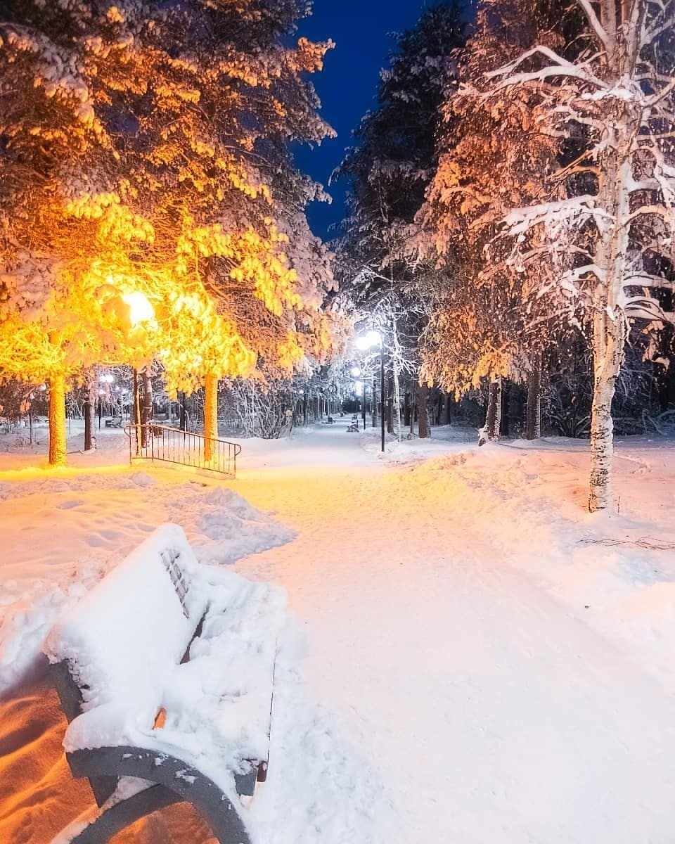 Красивые фото для Инстаграм под вечер в морозные дни