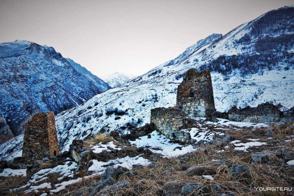 Куртатинское ущелье Северная Осетия зимой