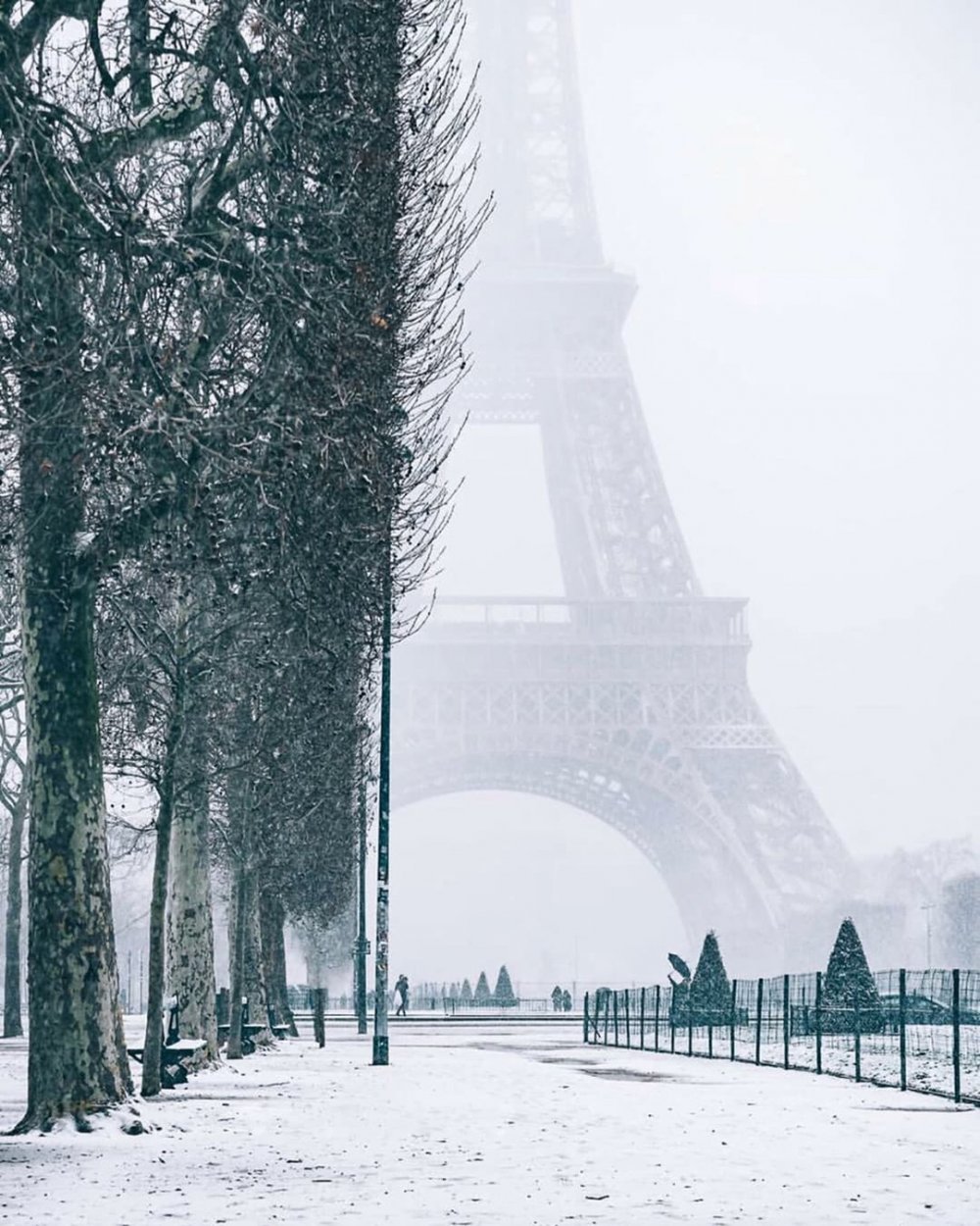 Эйфелева башня зимний Париж