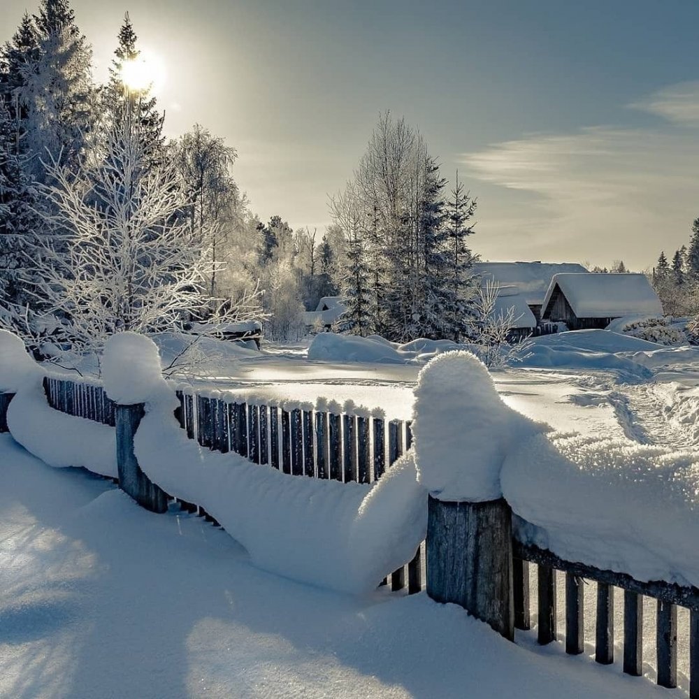 Красота зимы в деревне